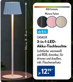 Aldi Süd CASALUX 3-in-1-LED- Akku-Tischleuchte Angebot