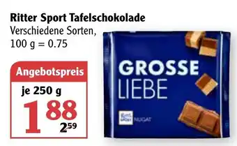 Globus Ritter Sport Tafelschokolade 250g Angebot