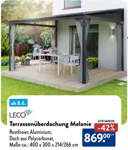Aldi Süd LECO Terrassenüberdachung Melanie Angebot
