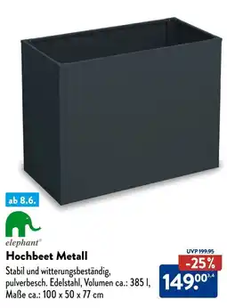 Aldi Süd elephant Hochbeet Metall Angebot