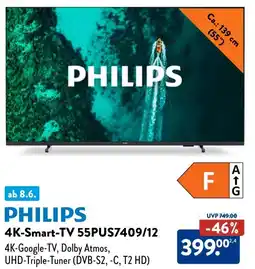 Aldi Süd PHILIPS 4K-Smart-TV 55PUS7409/12 Angebot