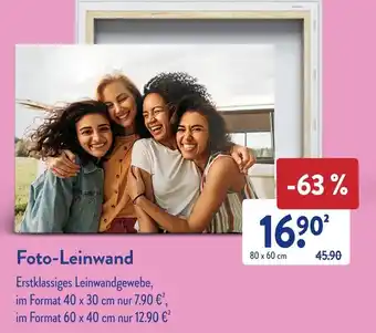 Aldi Süd Foto-Leinwand Angebot