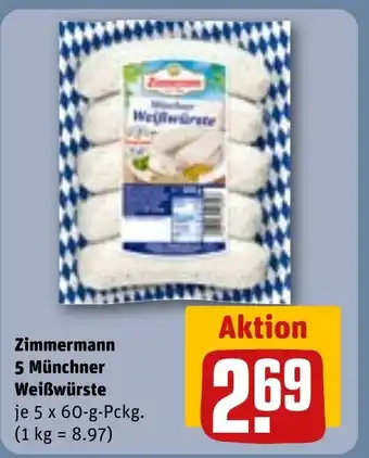 REWE Zimmermann 5 Münchner Weißwürste Angebot