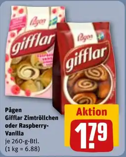 REWE Pågen Gifflar Zimtröllchen oder Raspberry- Vanilla Angebot