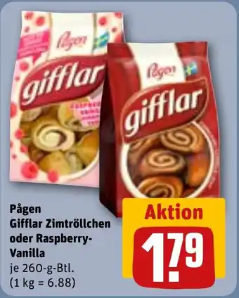 REWE Pågen Gifflar Zimtröllchen oder Raspberry- Vanilla Angebot