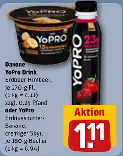 REWE Danone YoPro Drink Erdbeer-Himbeer oder YoPro Angebot
