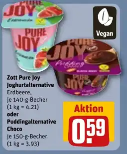 REWE Zott Pure Joy Joghurtalternative oder Puddingalternative Angebot