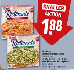 REWE Dr. Oetker Ristorante Pizza Salame oder Ristorante Pizza Spinaci Angebot