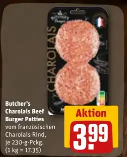 REWE Butcher's Charolais Beef Burger Patties Angebot