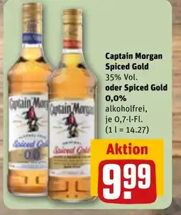 REWE Captain Morgan Spiced Gold oder Spiced Gold 0,0% Angebot