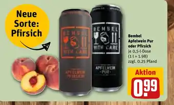REWE Bembel Apfelwein Pur oder Pfirsich Angebot