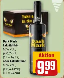REWE Dark Mark Lakritzlikör oder Lakritzlikör 16% Vol. Angebot