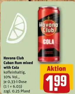 REWE Havana Club Cuban Rum mixed with Cola Angebot