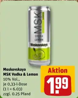 REWE Moskovskaya MSK Vodka & Lemon Angebot