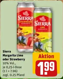 REWE Sierra Margarita Lime oder Strawberry Angebot