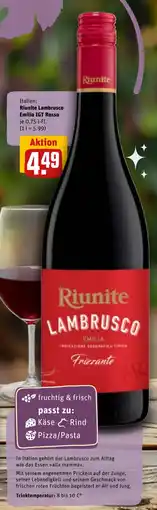 REWE Italien: Riunite Lambrusco Emilia IGT Rosso Angebot