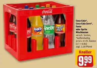 REWE Coca-Cola, Coca-Cola Zero, Fanta oder Sprite Mischkasten Angebot