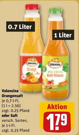 REWE Valensina Orangensaft oder Saft Angebot