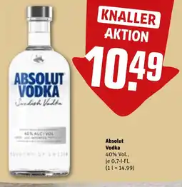 REWE Absolut Vodka 40% Vol. Angebot