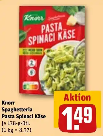 REWE Knorr Spaghetteria Pasta Spinaci Käse Angebot