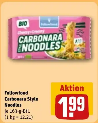 REWE Followfood Carbonara Style Noodles Angebot