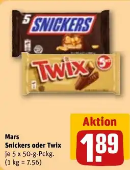 REWE Mars Snickers oder Twix Angebot
