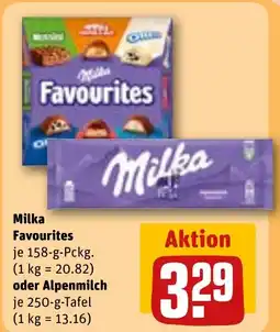 REWE Milka Favourites oder Alpenmilch Angebot