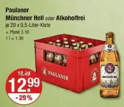 V Markt Paulaner Münchner Hell oder Alkoholfrei Angebot