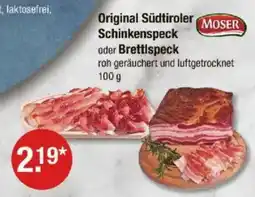 V Markt Original Südtiroler Schinkenspeck oder Brettlspeck Angebot