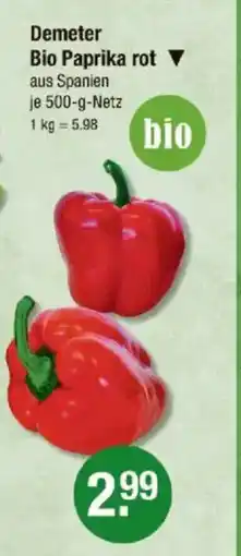 V Markt Demeter Bio Paprika rot Angebot