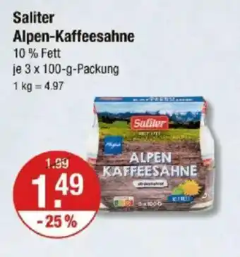 V Markt Saliter Alpen-Kaffeesahne Angebot