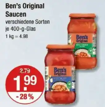 V Markt Ben's Original Saucen Angebot