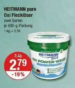 V Markt HEITMANN pure Oxi Flecklöser Angebot