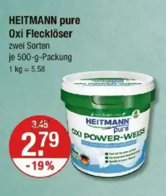 V Markt HEITMANN pure Oxi Flecklöser Angebot