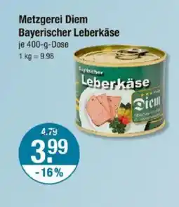 V Markt Metzgerei Diem Bayerischer Leberkäse Angebot