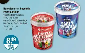 V Markt Berentzen oder Puschkin Party Editions Angebot