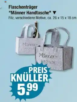 V Markt Flaschenträger "Männer Handtasche" Angebot