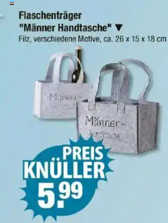 V Markt Flaschenträger "Männer Handtasche" Angebot
