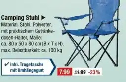 V Markt Camping Stuhl Material: Stahl, Polyester, mit praktischem Getränke- dosen-Halter, Maße: Angebot