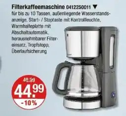 V Markt Filterkaffeemaschine 0412250011 ▼ Angebot