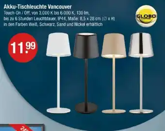 V Markt Akku-Tischleuchte Vancouver Angebot
