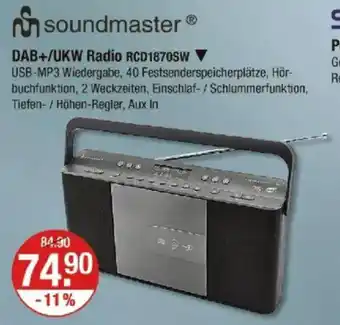 V Markt soundmaster® DAB+/UKW Radio RCD1870SW Angebot