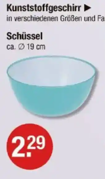 V Markt Kunststoffgeschirr ► Schüssel Angebot