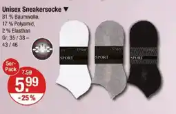 V Markt Unisex Sneakersocke▼ Angebot