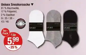 V Markt Unisex Sneakersocke▼ Angebot