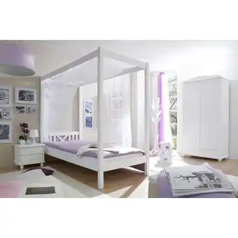 Netto Marken-Discount TiCAA Himmelbett Einzelbett LaLuna Kiefer Angebot