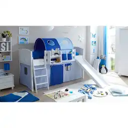 Netto Marken-Discount TiCAA Hochbett mit Rutsche Rutschbett Ekki Country Kiefer Weiß Classic Angebot
