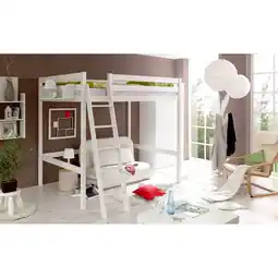 Netto Marken-Discount TiCAA Hochbett Matthias 140 x 200 Kiefer weiss Angebot