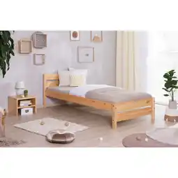 Netto Marken-Discount TiCAA Massivholz Einzelbett Bora Kiefer Natur Angebot