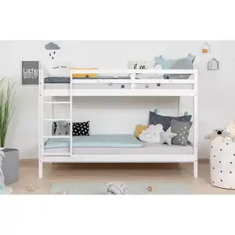 Netto Marken-Discount TiCAA Etagenbett Stockbett Rene Kiefer massiv Weiß Angebot